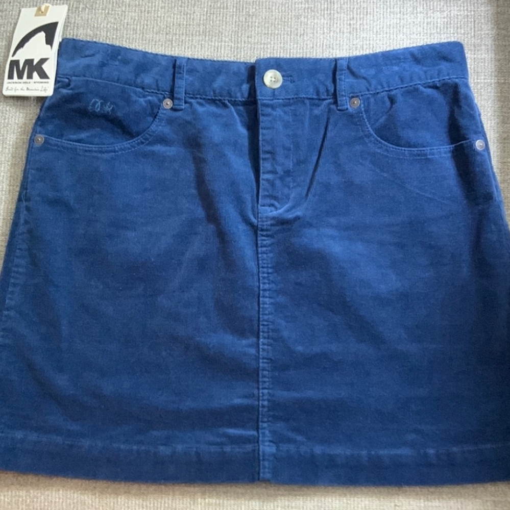 🆕 NWT blue corduroy mini skirt by Mountain Khakis of Jackson Hole, WY